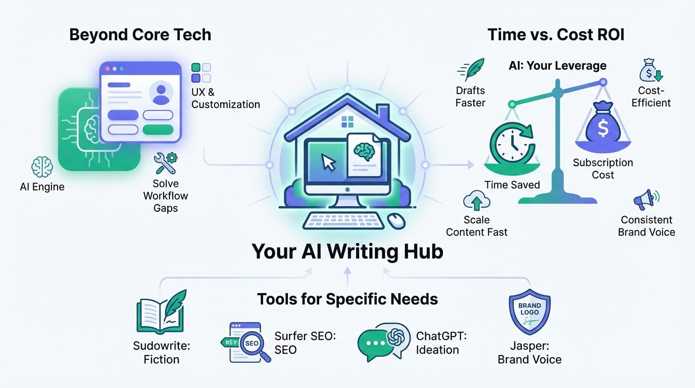 Comparison of top AI writing software for creative and business workflows