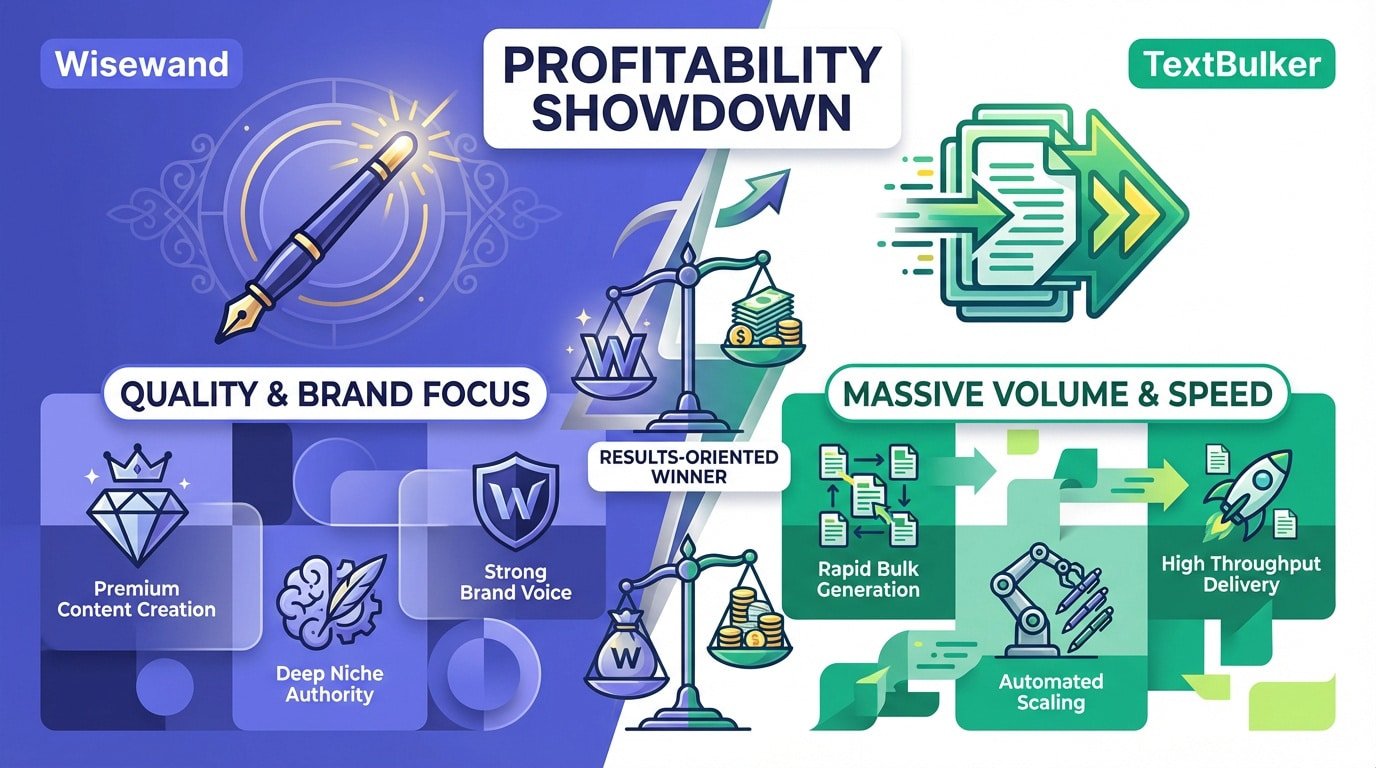 Wisewand versus TextBulker AI writing software comparison for SEO and affiliate marketing